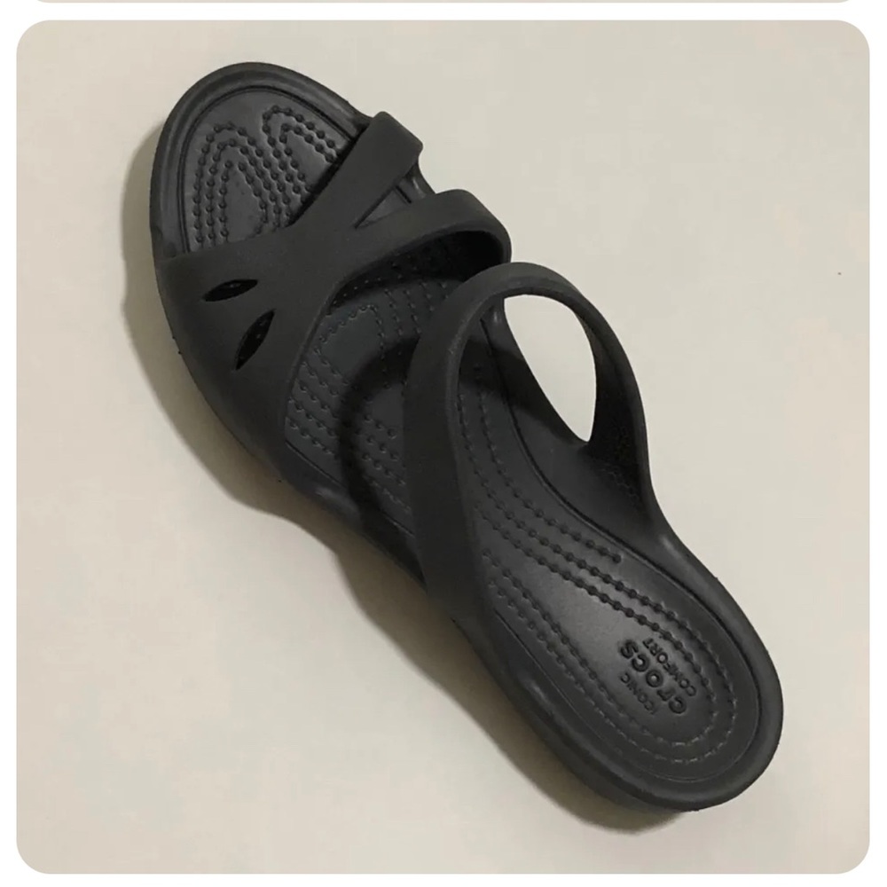 CROCS Kelli Sandal Strappy  Slip On Comfort Womens Size 5, Charcoal Gray